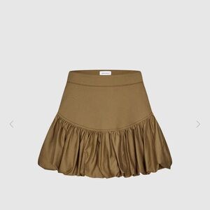 Urban Revivo ELASTIC WAIST MINI A-LINE SKIRT khaki Large